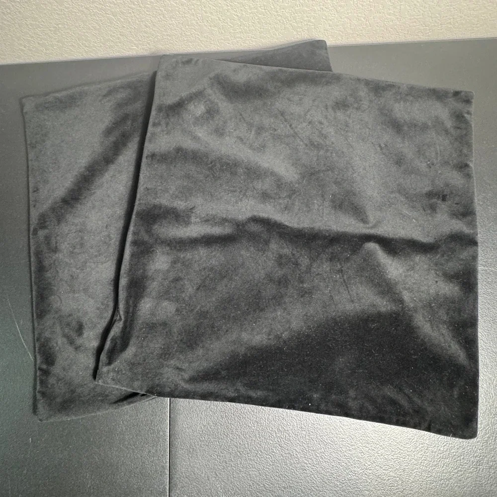 DECONOVO Black Velvet Pillow Covers‎ Set of 2 Decorative Throw Cushion Covers